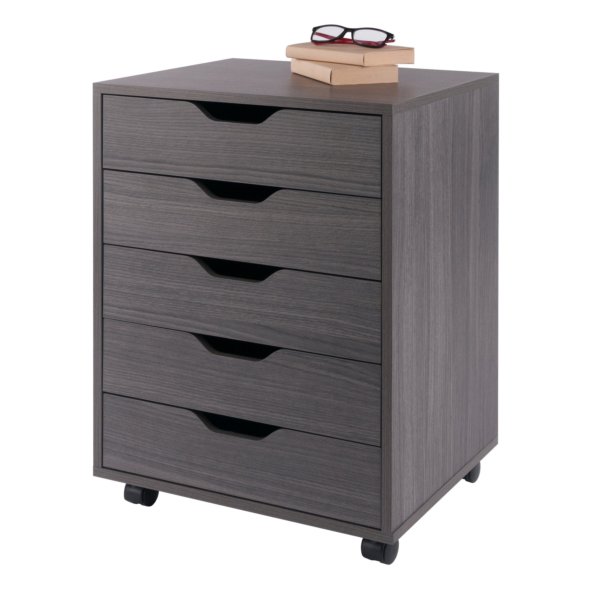 Halifax 5-Drawer Mobile Cabinet, Charcoal