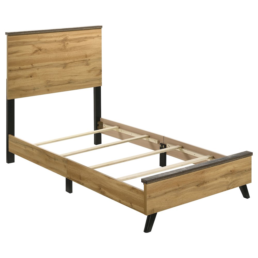 Cinzia Kaywood Twin Natural Pine Wood Panel Bed – Modern Minimalist Design with Easy Maintenance