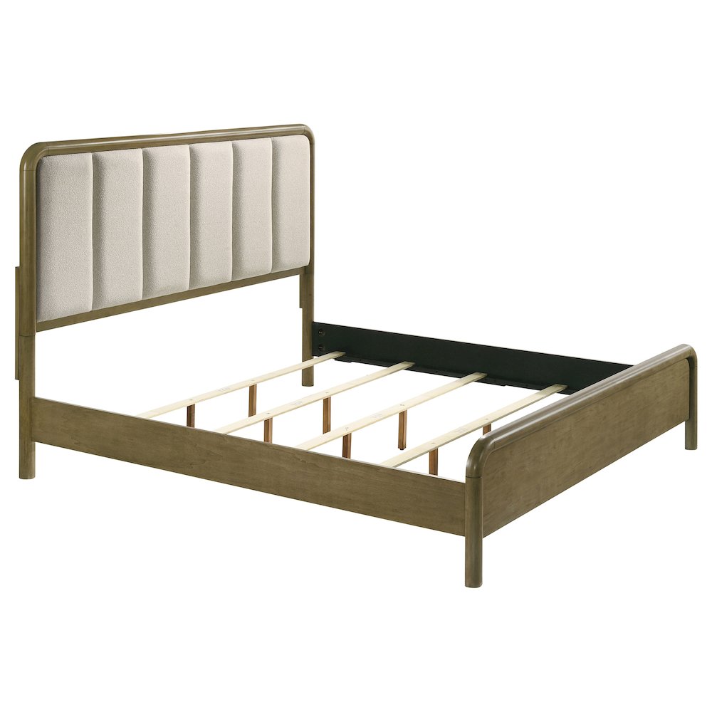 Amsbury 56-inch Upholstered Eastern King Bed Nutmeg