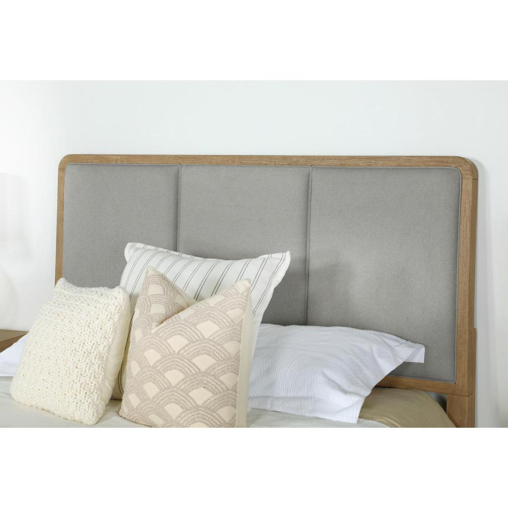 Arini Upholstered Queen Panel Bed Sand Wash and Grey