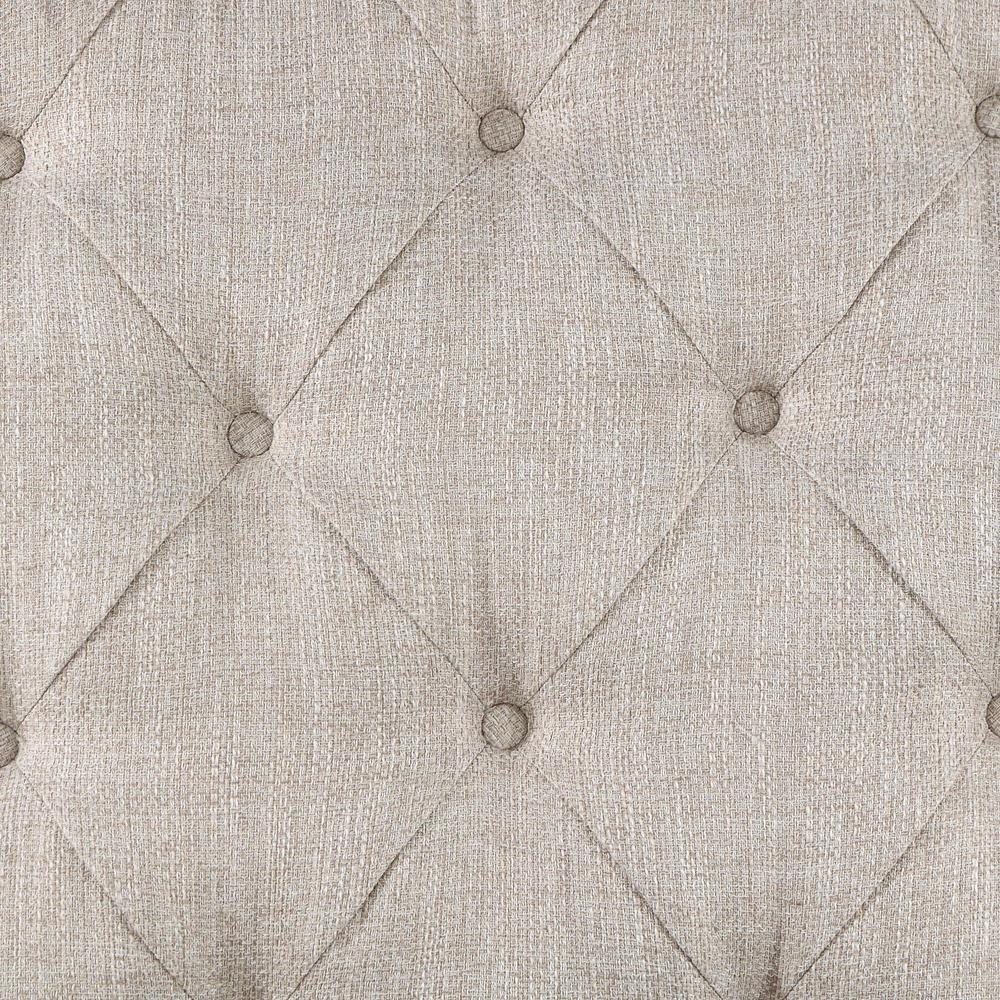 Emmett Tufted Headboard Eastern King Panel Bed Walnut and Beige