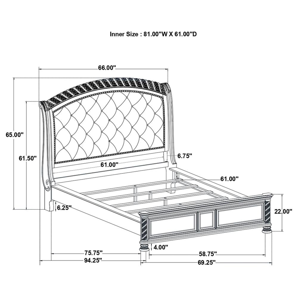 Emmett Tufted Headboard Queen Panel Bed Walnut and Beige