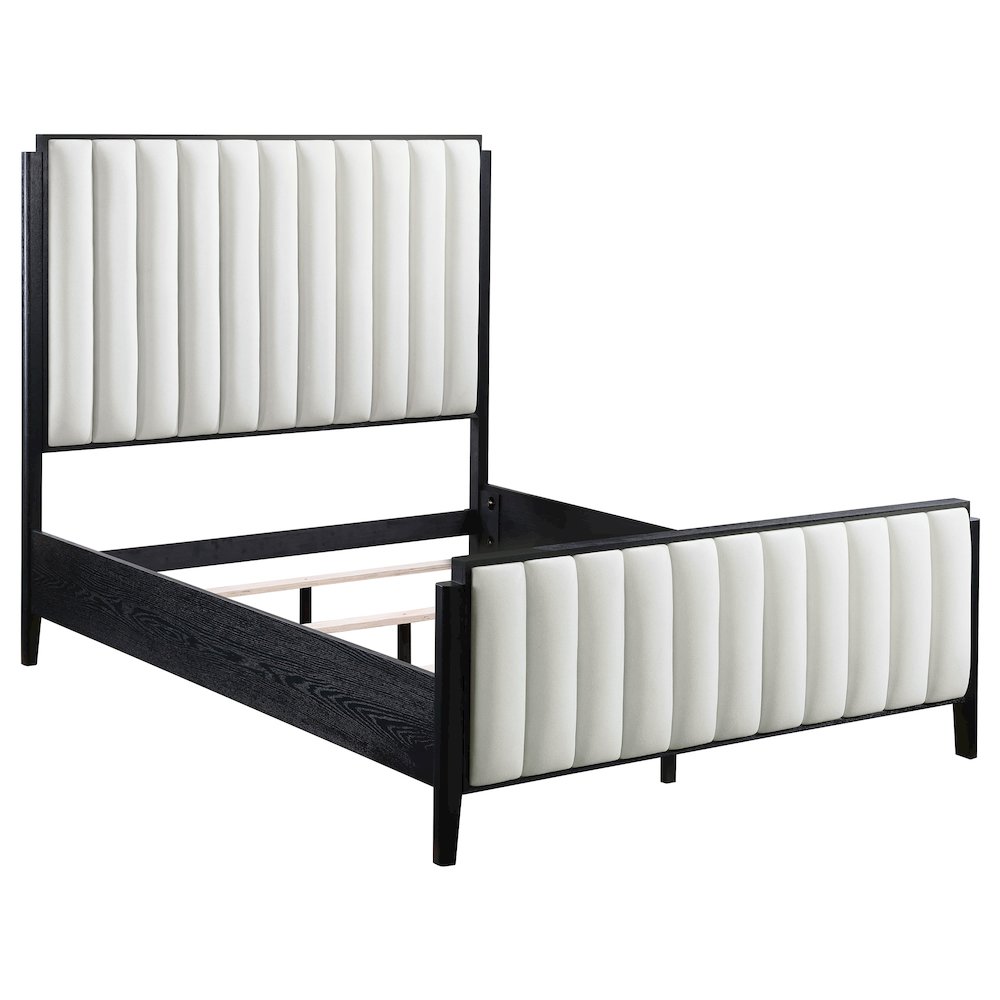 Liliya Brookmead 60" Black Upholstered California King Bed – Contemporary Low Profile Design