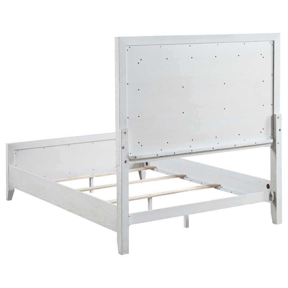 Marielle California King LED Panel Bed Distressed White