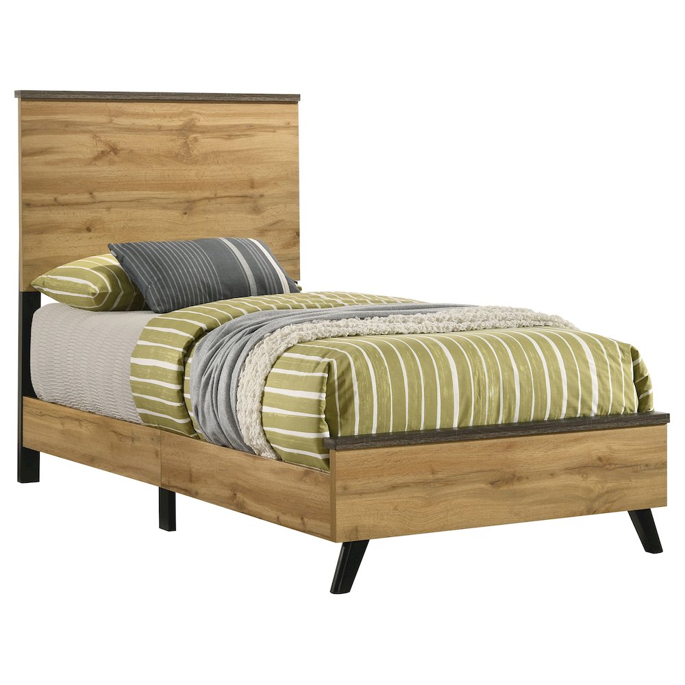 Cinzia Kaywood Twin Natural Pine Wood Panel Bed – Modern Minimalist Design with Easy Maintenance
