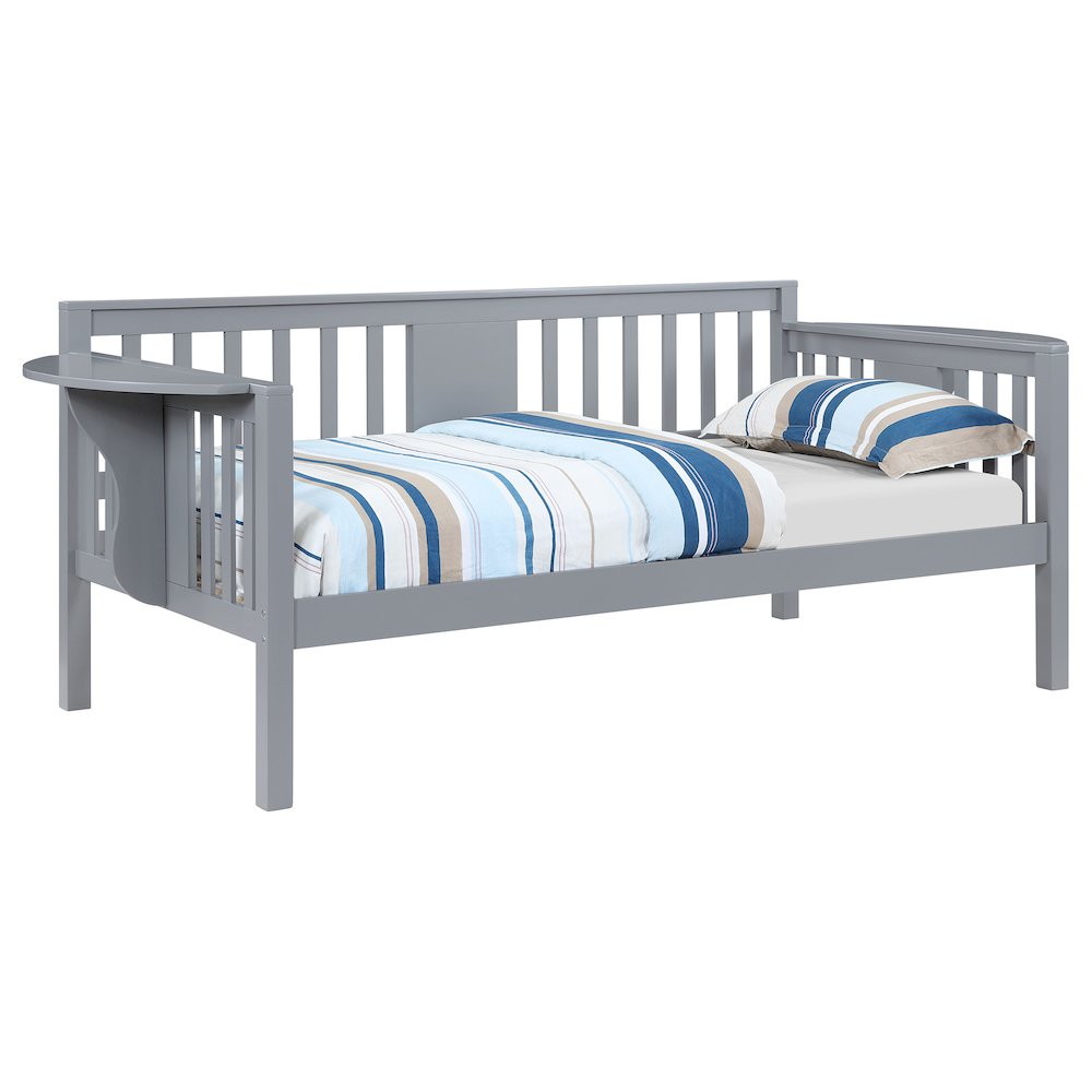 Bethany Wood Twin Daybed with Drop-down Tables Grey