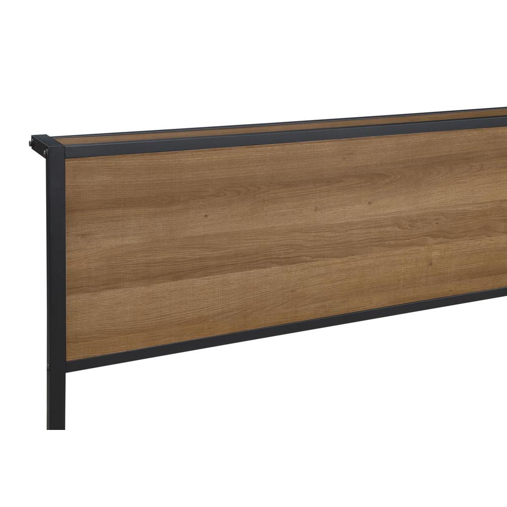 Ricky Full Platform Bed Light Oak and Black
