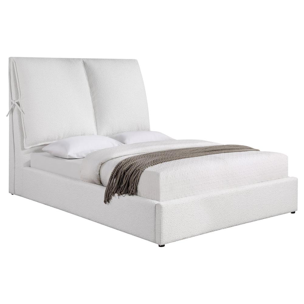 Gwendoline Upholstered Eastern King Platform Bed with Pillow Headboard White