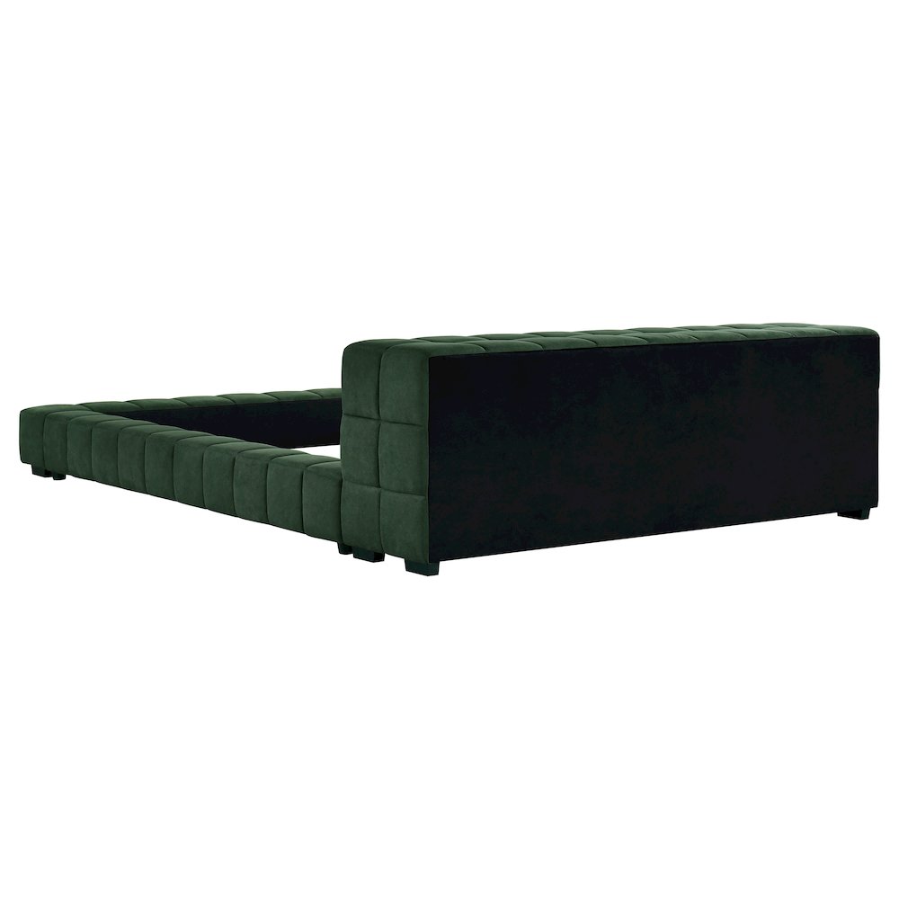 Mice Trinity Full Spruce Fabric Platform Bed Frame – Contemporary Tufted Design
