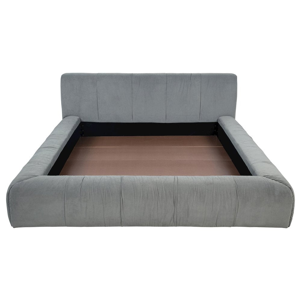 Darrin Wilshire Eastern King Grey Fabric Platform Bed  Contemporary Upholstered Bedroom Furniture