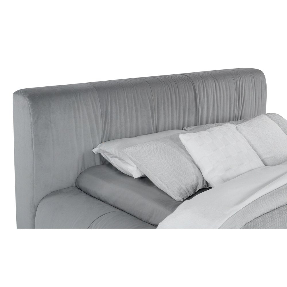 Wilshire Upholstered Queen Platform Bed Grey