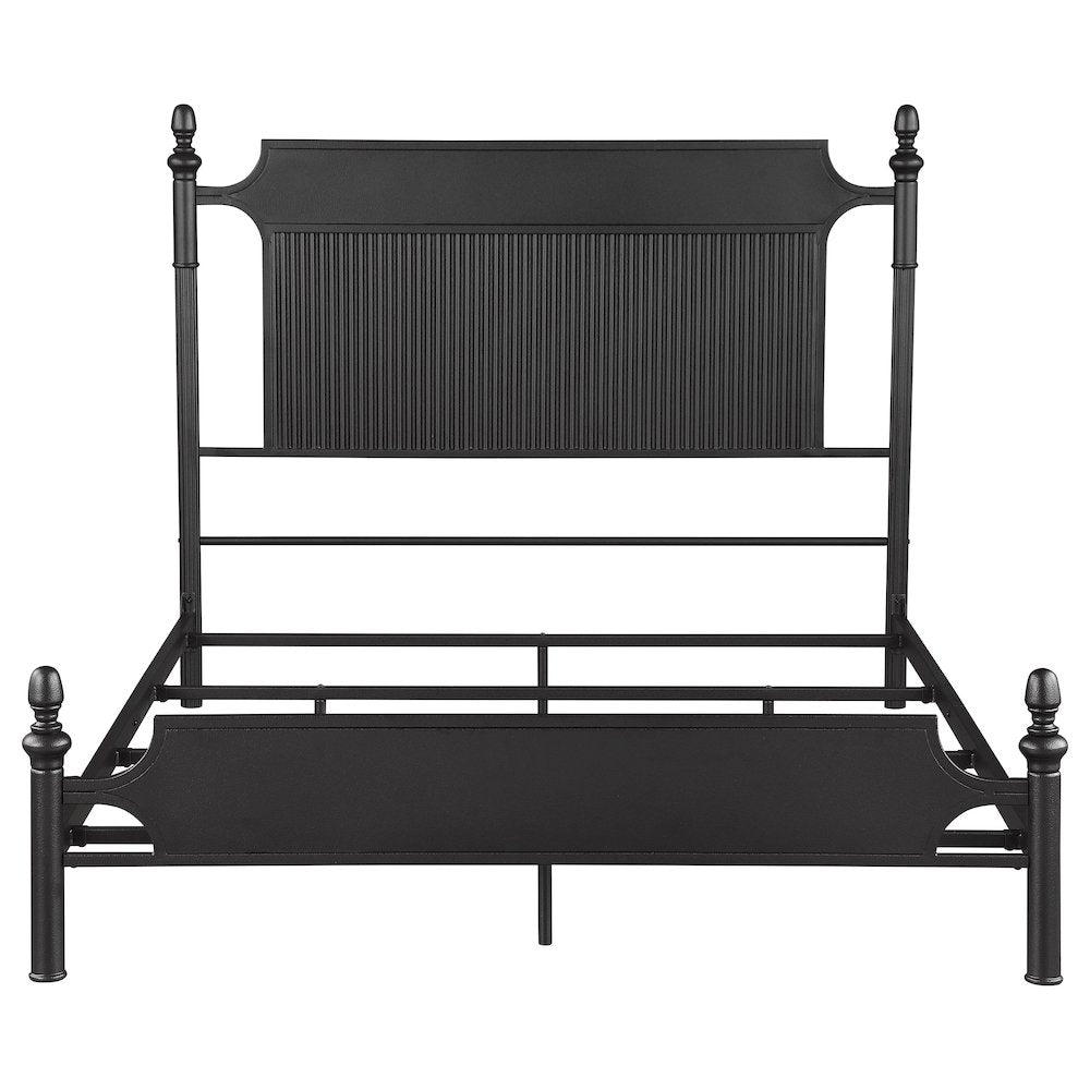 Rebekah Cameron Eastern King Black Metal Panel Bed – Modern Industrial Design