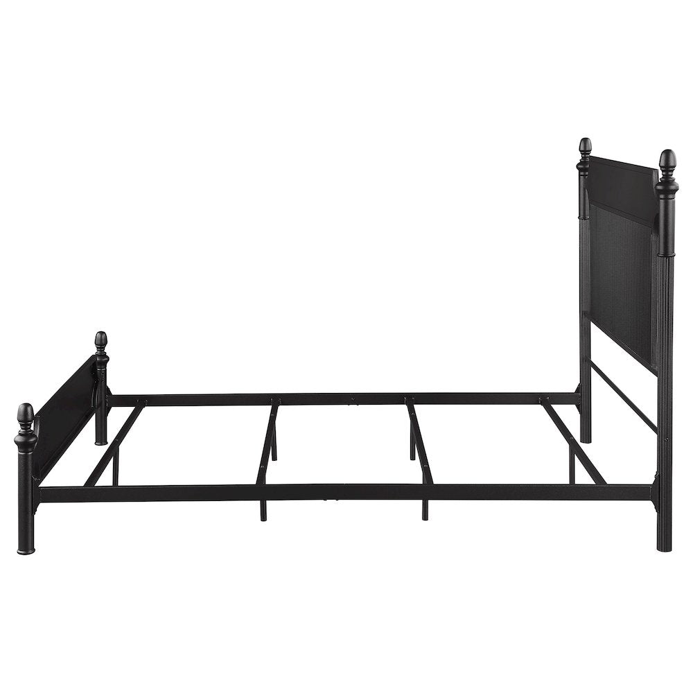 Rebekah Cameron Eastern King Black Metal Panel Bed – Modern Industrial Design