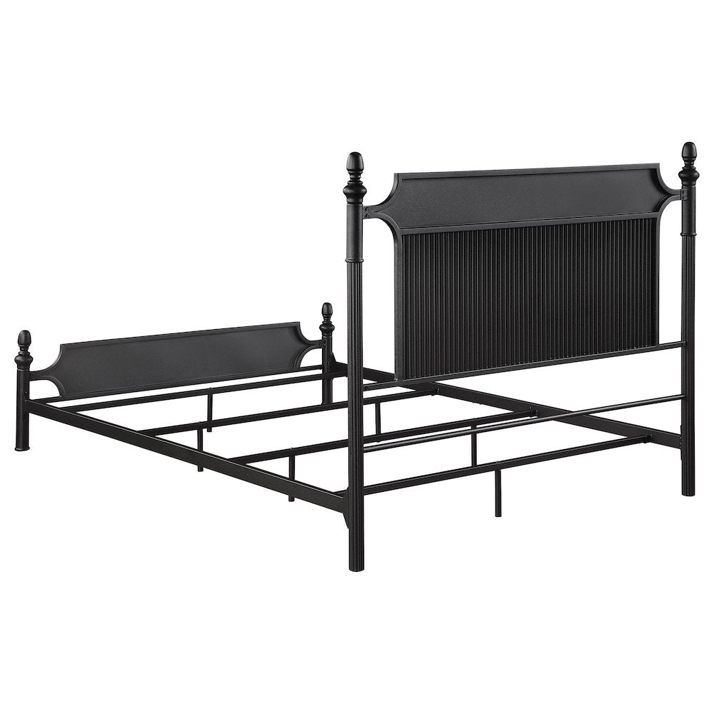 Rebekah Cameron Eastern King Black Metal Panel Bed – Modern Industrial Design
