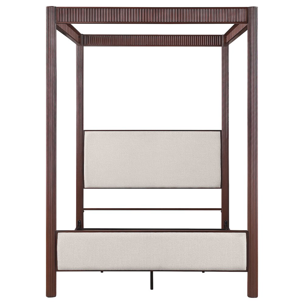 Zimmerlee 89-inch Metal Queen Canopy Bed Rust Brown