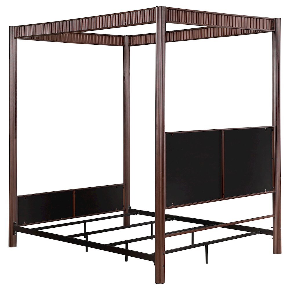 Zimmerlee 89-inch Metal Queen Canopy Bed Rust Brown