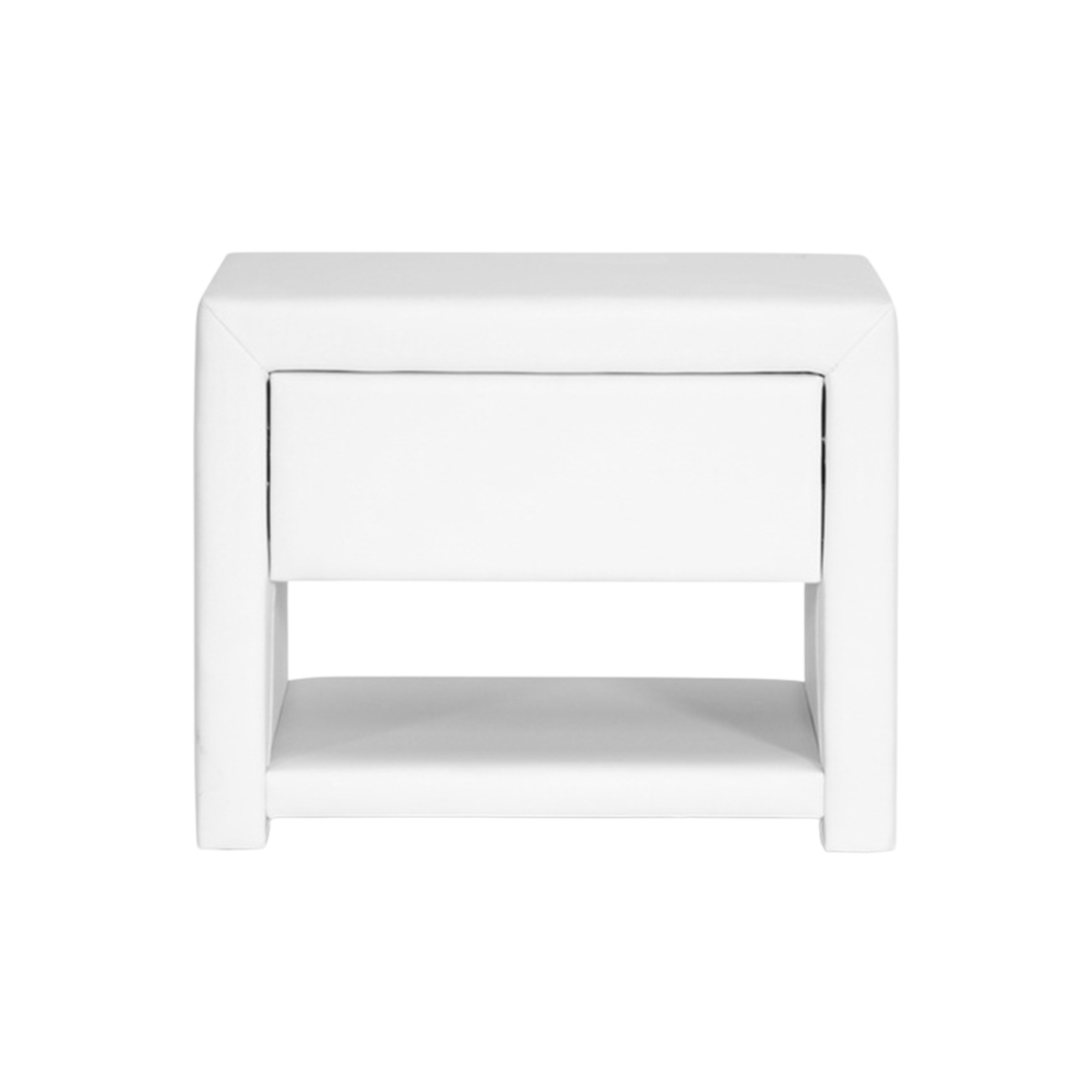 Massey White Upholstered Modern Nightstand