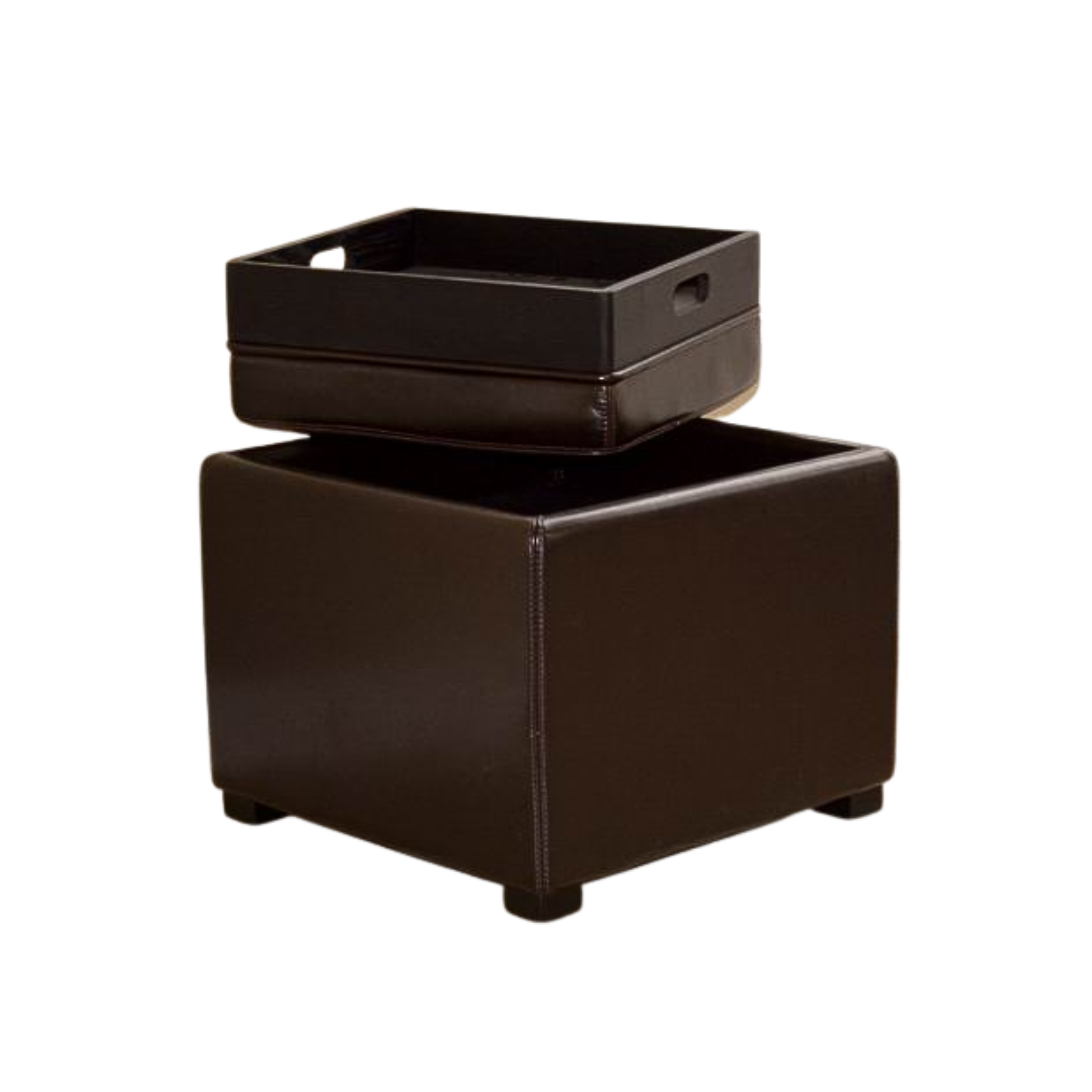 Dark Brown Tate Storage Ottoman