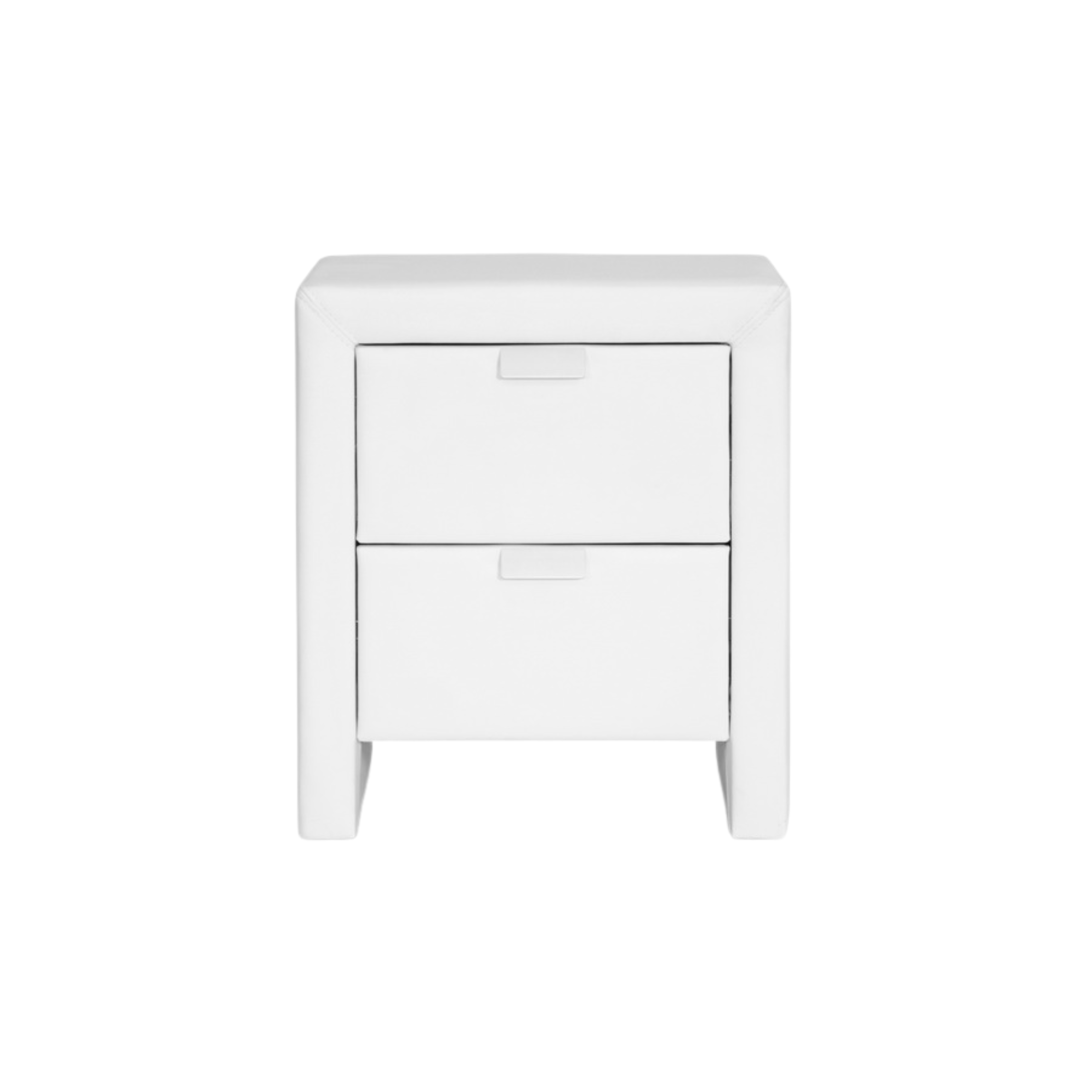 Frey White Upholstered Modern Nightstand