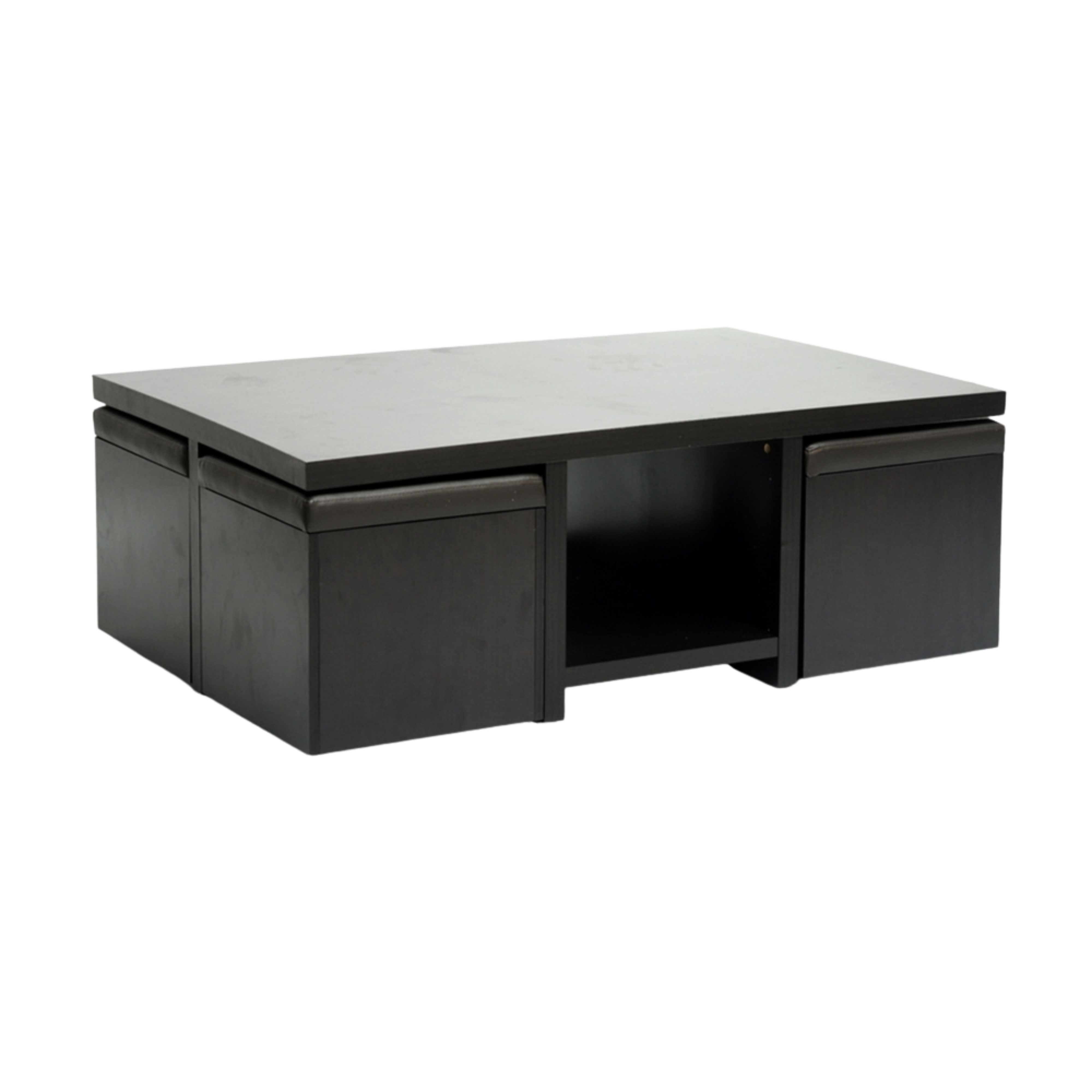 Prescott Contemporary Table and Stool Ensemble Featuring Concealed Storage