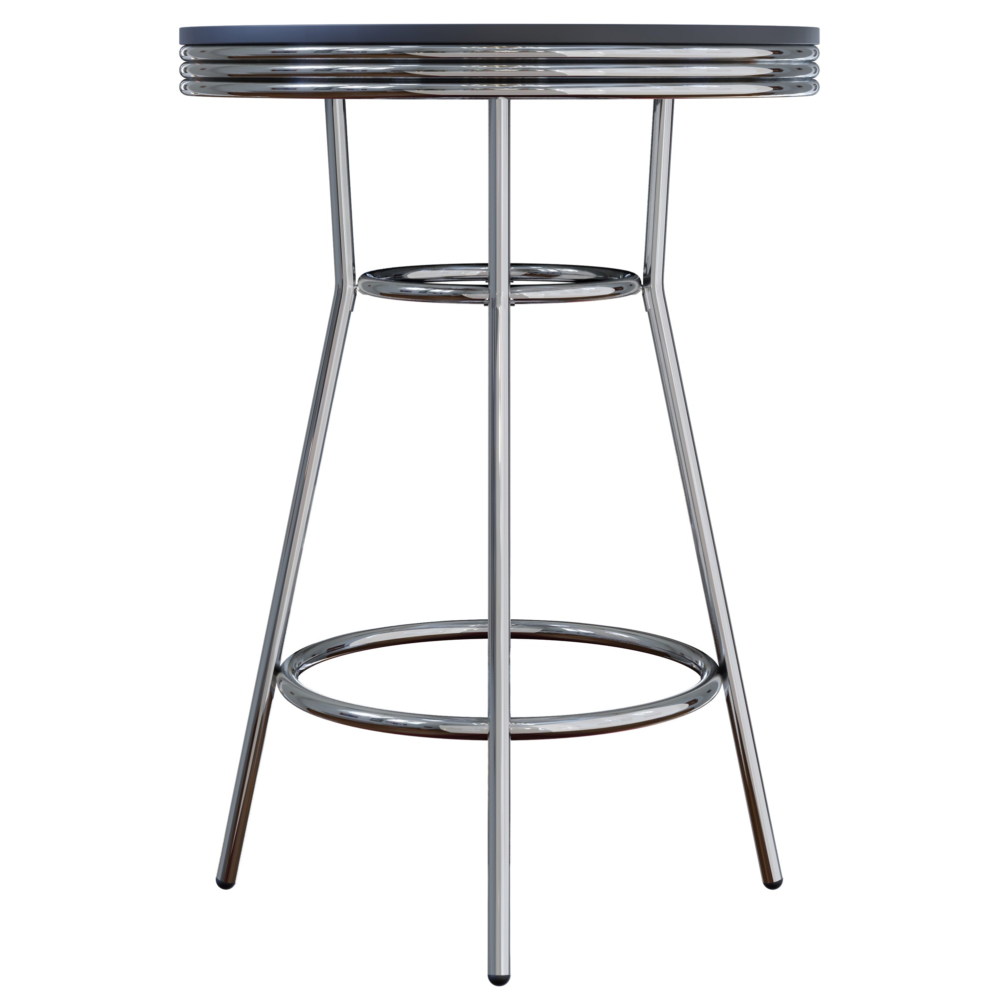 Summit Round High Table, Black and Chrome
