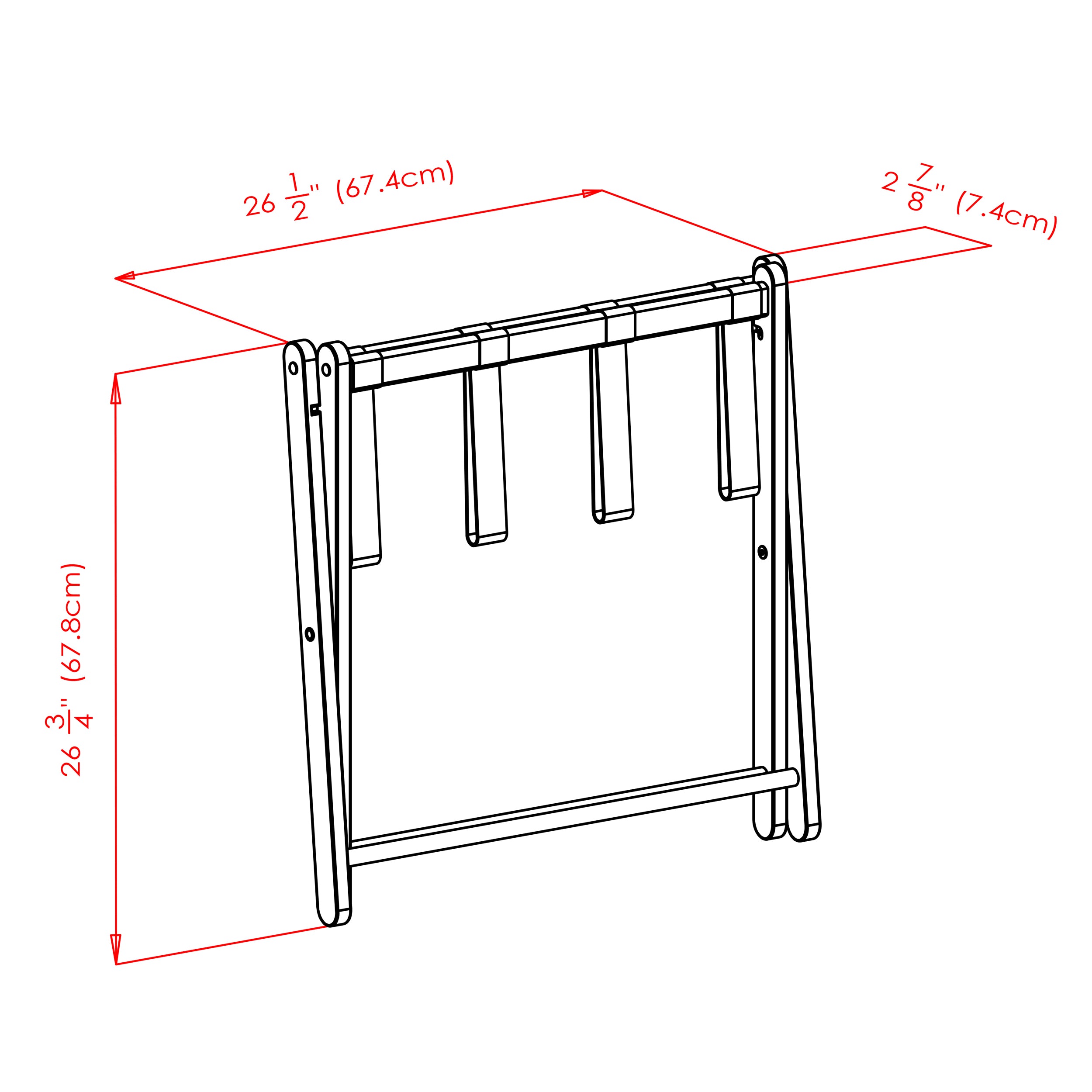 Dora Luggage Rack with Fabric Basket, Espresso