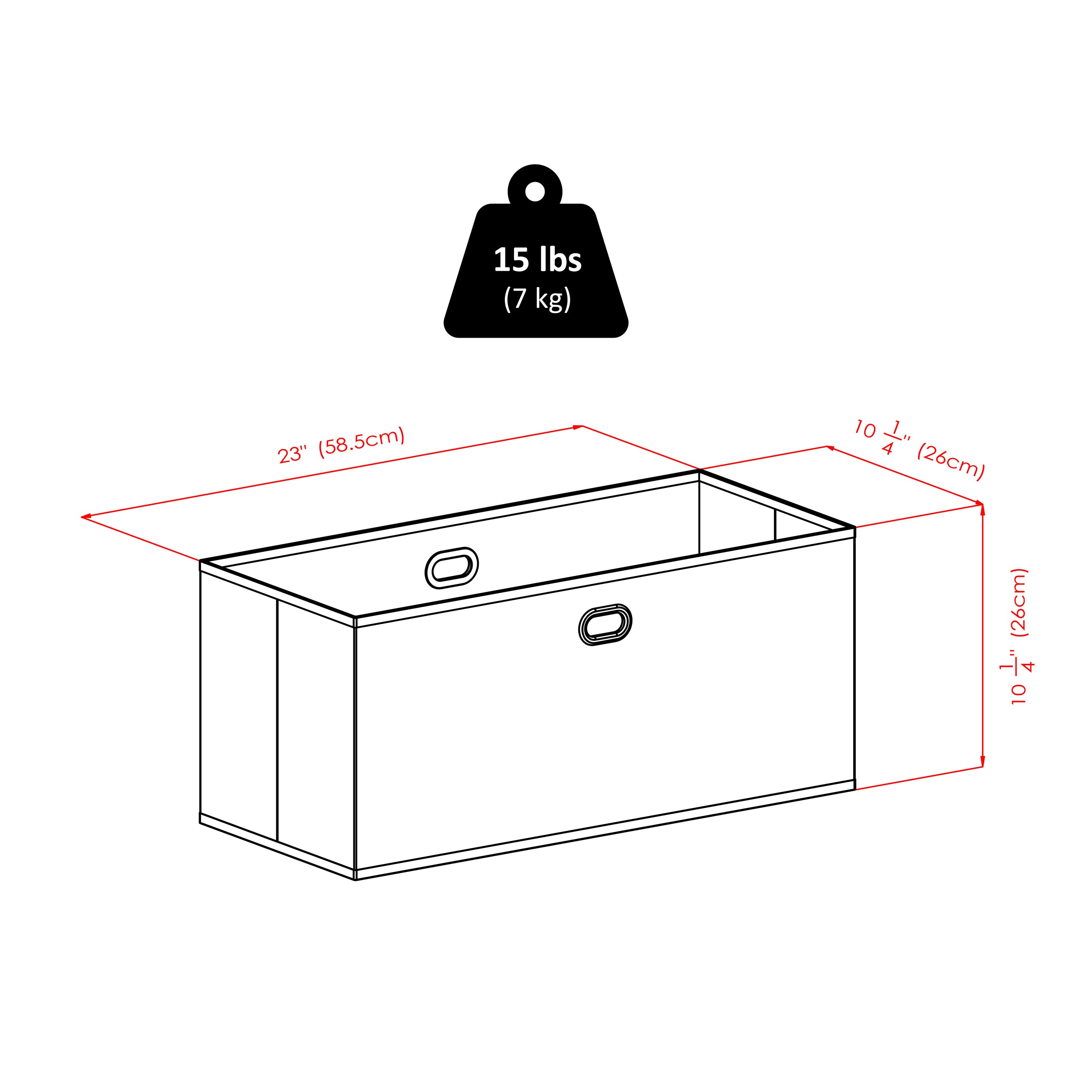 Torino 3-Pc Storage Shelf accompanied by 2 Foldable Fabric Baskets, in Espresso and Chocolate