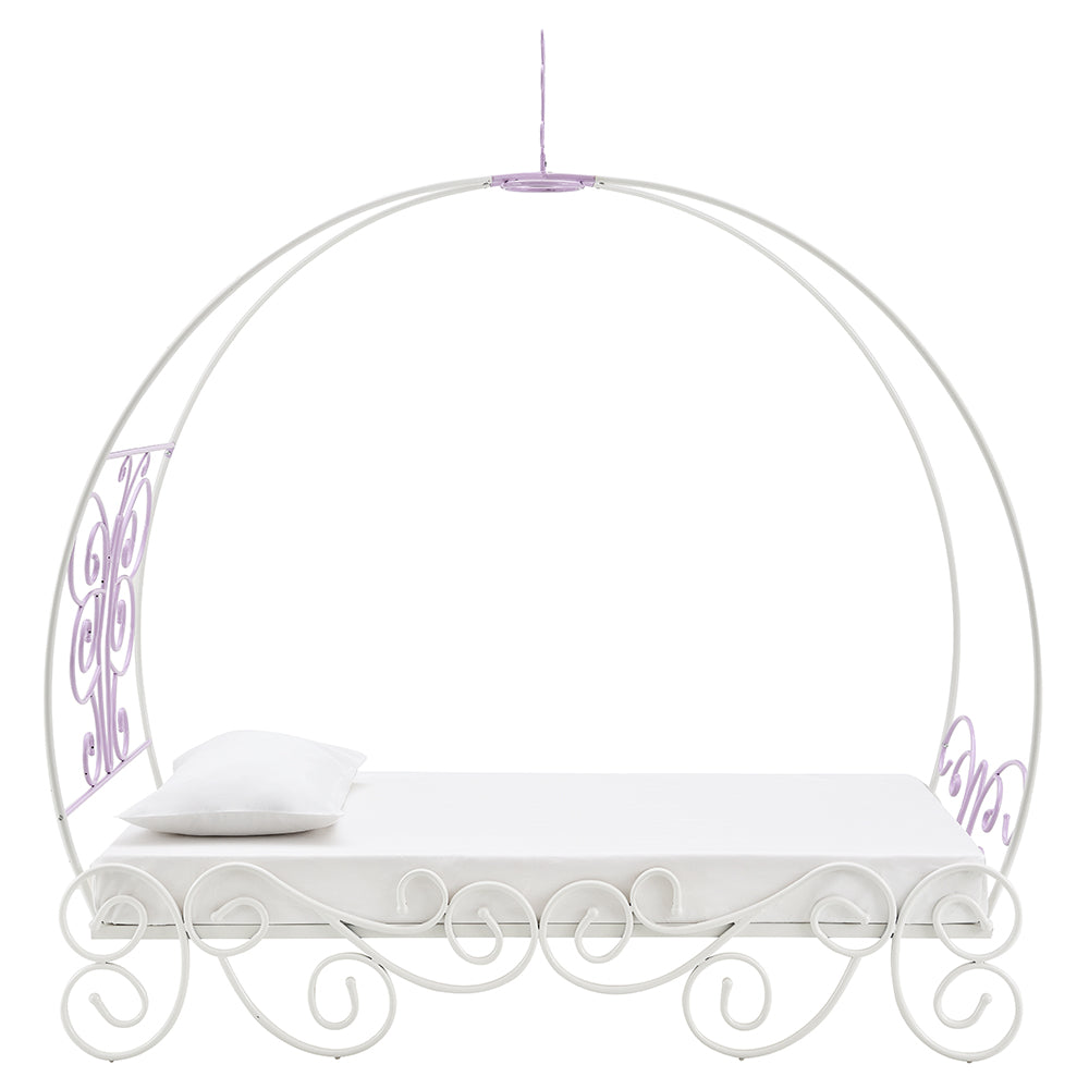 Priya II Full Bed w/Canopy, White & Light Purple