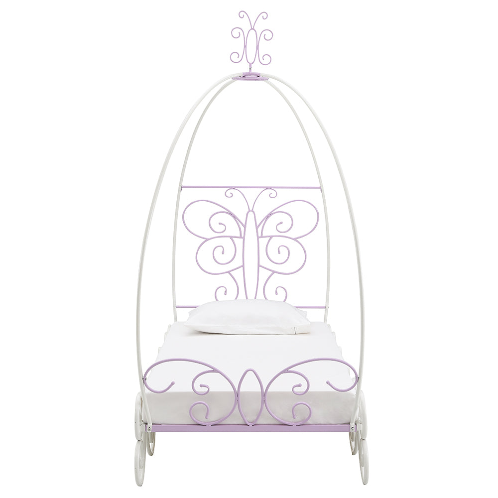 Priya II Full Bed w/Canopy, White & Light Purple