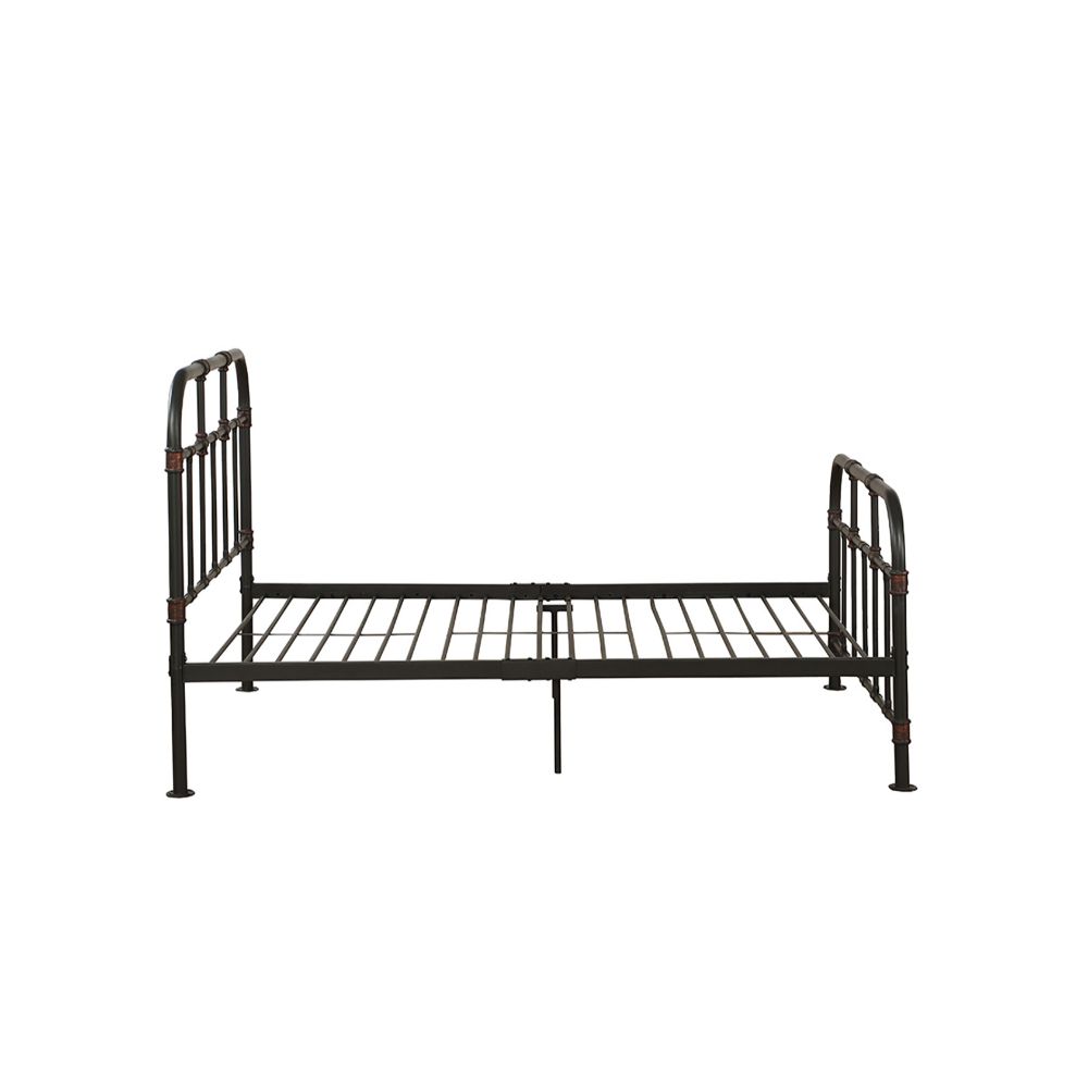 John Nicipolis Full Size Bed Sandy Gray – Modern Wooden Frame with Panel Headboard