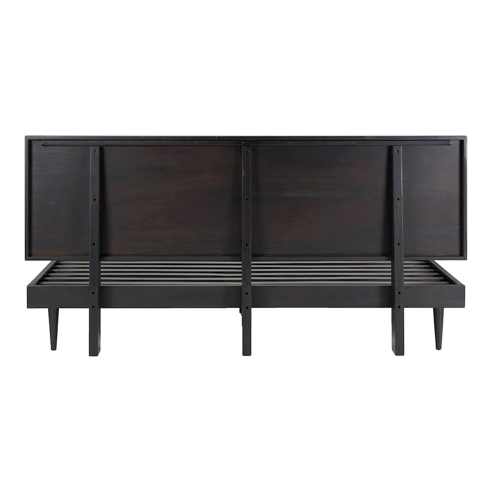 Cascadia Pablo King Black Wood Bed  Modern Platform Design with Low Profile