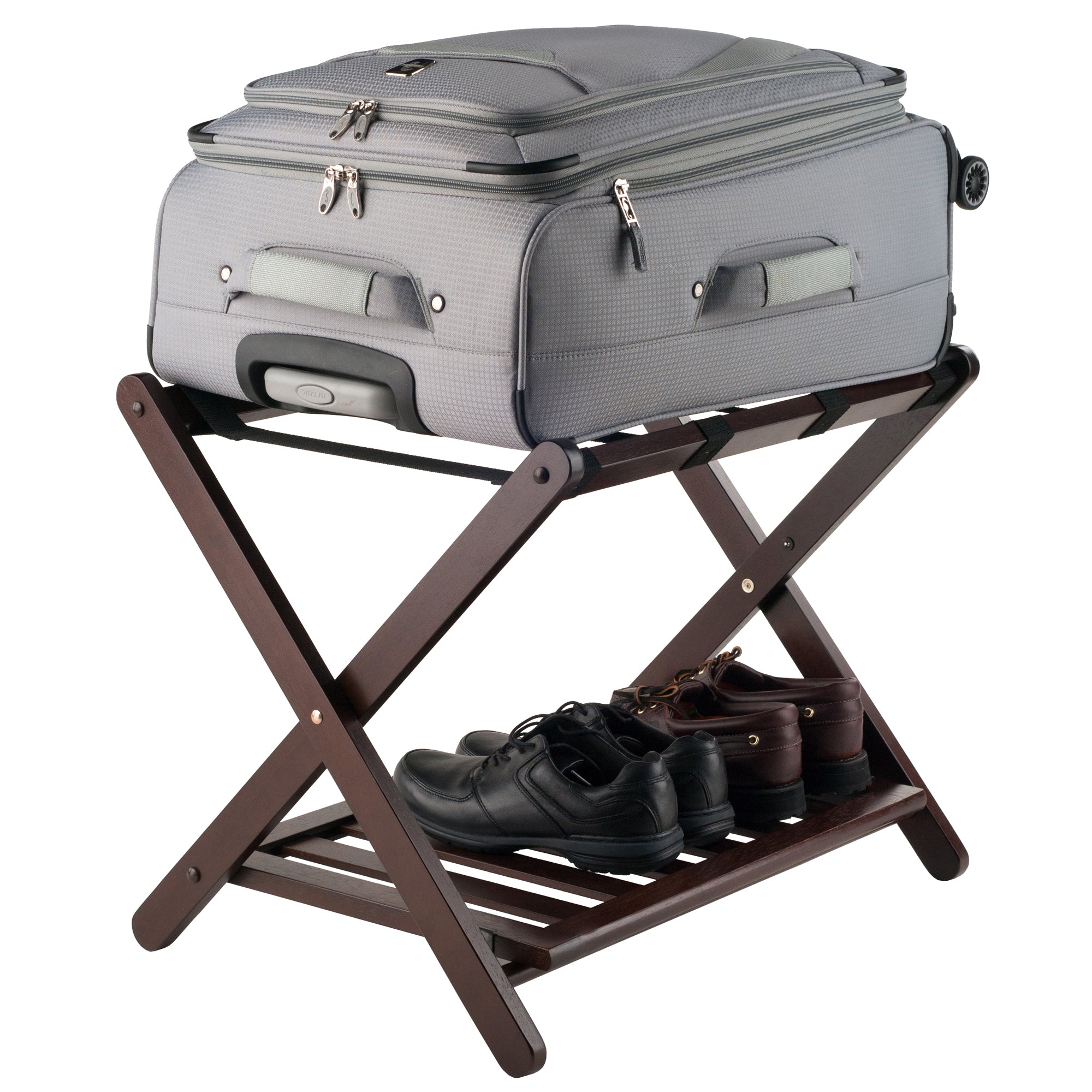 Reese Luggage Rack, Shelf, Cappuccino