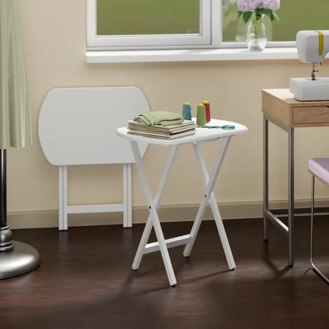 Corbett 2-Pc Oversized Snack Tables, White