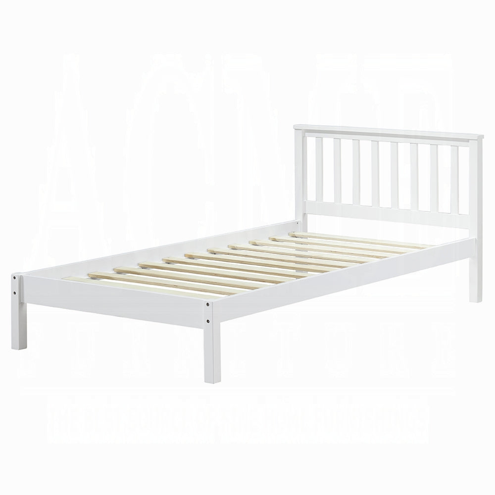 Aman Freya Twin White Platform Bed Frame – Durable Metal Bed with Built-in Support System