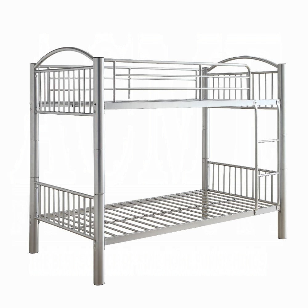 Arashi Cayelynn Twin Size Metal Bunk Bed in Black  Contemporary Teen Loft Style