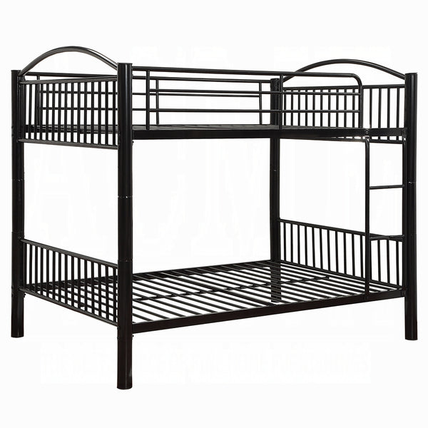 Cayelynn Full Over Full Black Metal Bunk Bed Modern Teen Design with Ladder