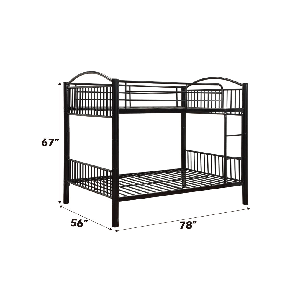 Cayelynn Full Over Full Black Metal Bunk Bed Modern Teen Design with Ladder