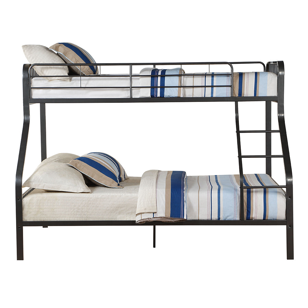 Triple Bunk Bed T/XL/Q Gunmetal Metal  Industrial Style with Built-in Ladder