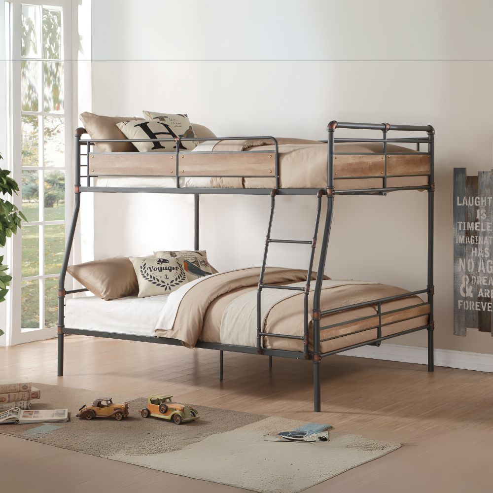 Brantley II Bunk Bed (F XL/Q), Sandy Black & Dark Bronze Hand-Brushed