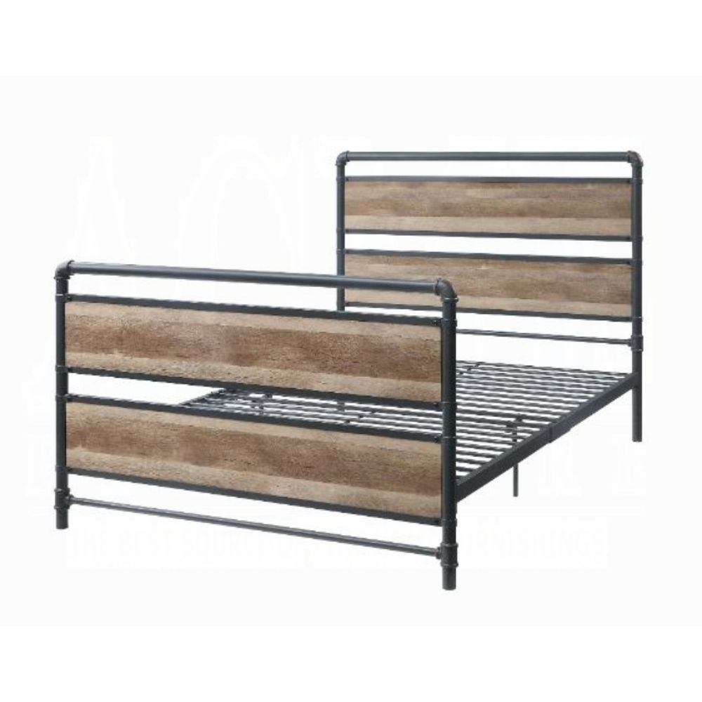 Brantley Full Bed, Antique Oak & Sandy Grey Finish