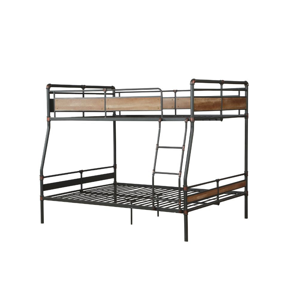 Brantley II Bunk Bed (F XL/Q), Sandy Black & Dark Bronze Hand-Brushed