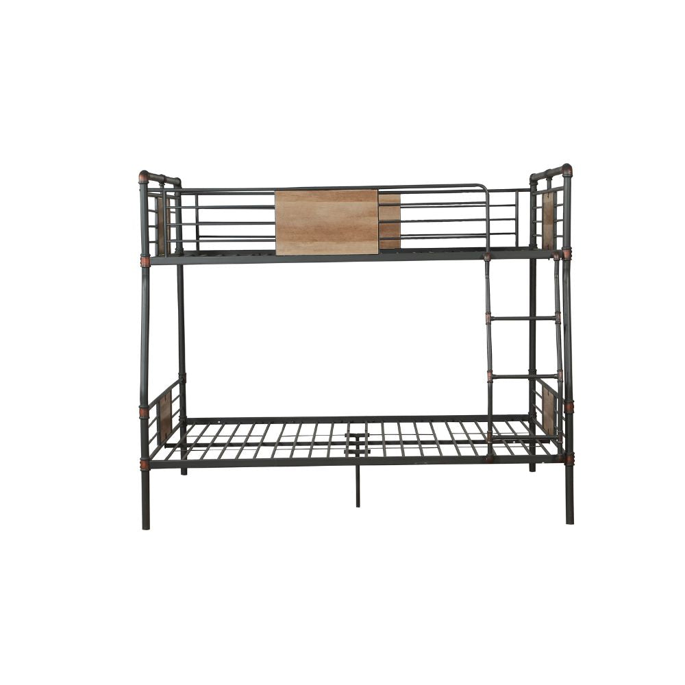 Chablis Brantley Queen/XL/Full Black Metal Bunk Bed  Handcrafted Industrial Look with Space-Saving Design