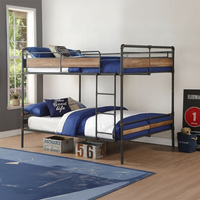 Brantley II Bunk Bed (Q/Q), Sandy Black & Dark Bronze Hand-Brushed