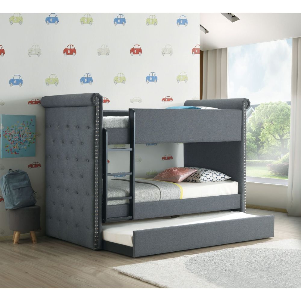 Romana II Bunk Bed (T/T), Gray Fabric