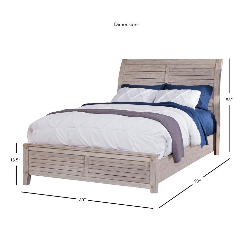 Aurora King Sleigh Bed - With Panel Footboard - Whitewash