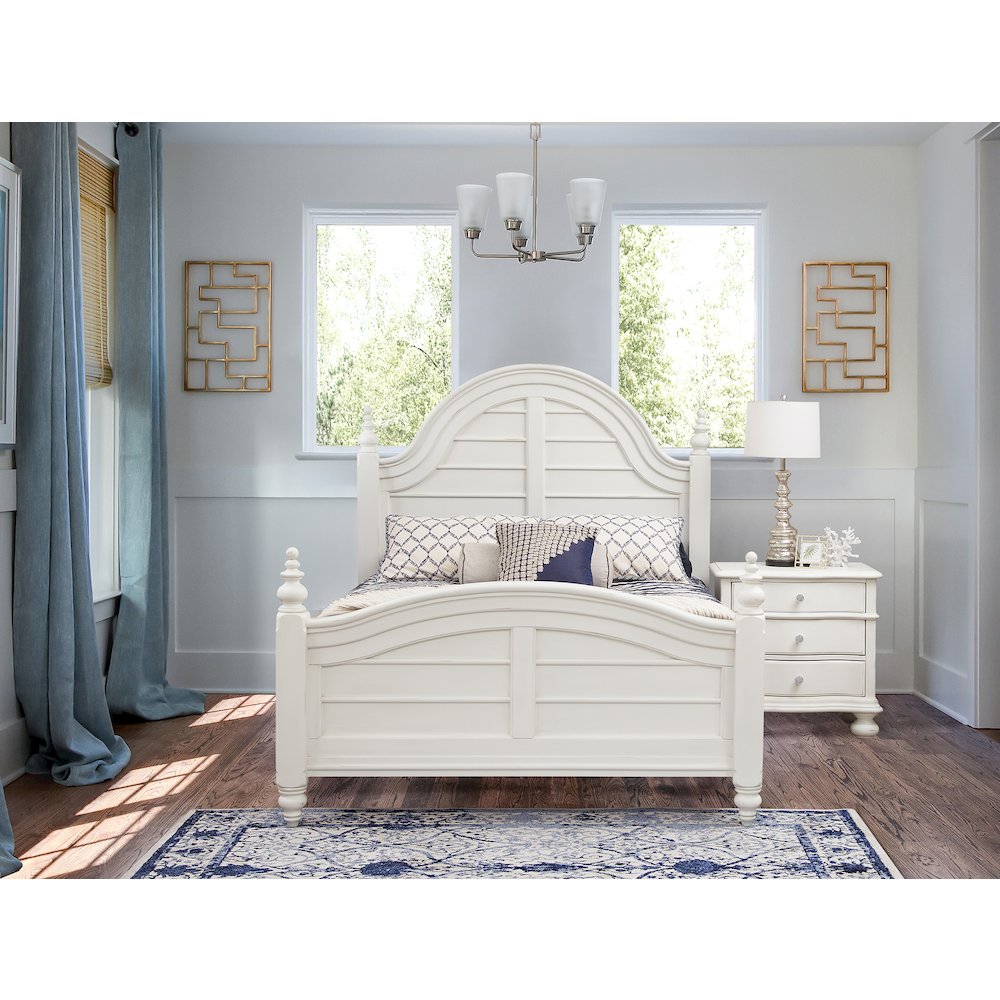 Noho Rodanthe Collection Queen Panel Bed Dove White – Farmhouse Design with Coastal Charm