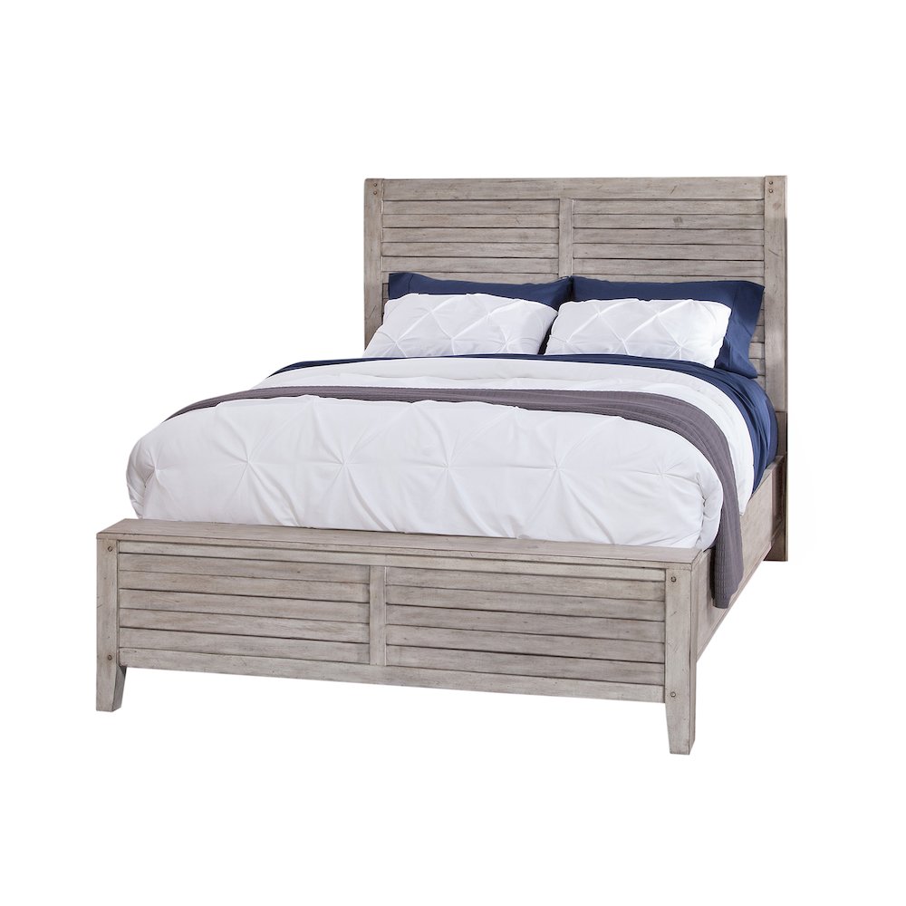 Aurora King Panel Bed - With Panel Footboard - Weathered Grey