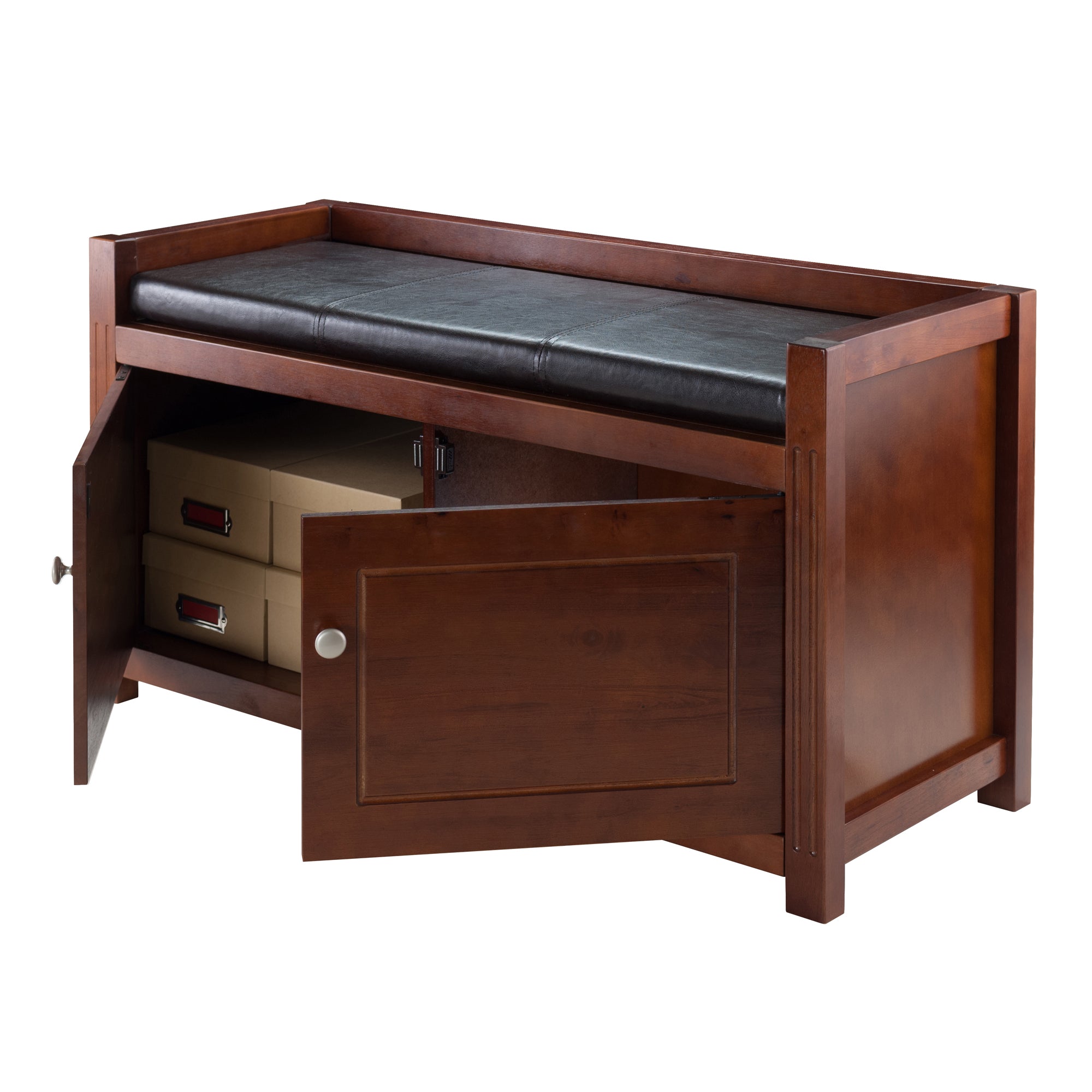 Charleston 2-Pc Storage Bench with Seat Cushion, Walnut and Espresso