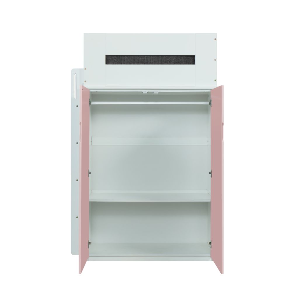Nerice 78"L Twin Loft Bed w/Desk & Wardrobe