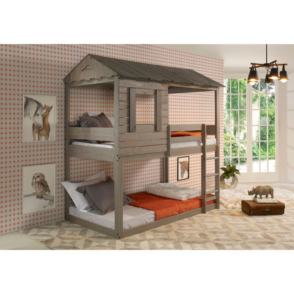 Darlene Bunk Bed (T/T), Rustic Gray
